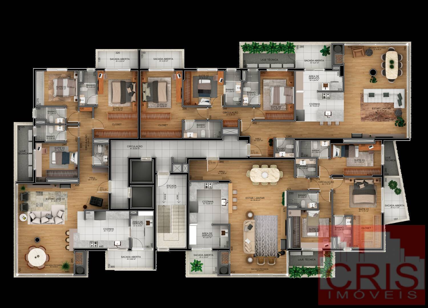 Apartamento à venda com 3 quartos, 143m² - Foto 13