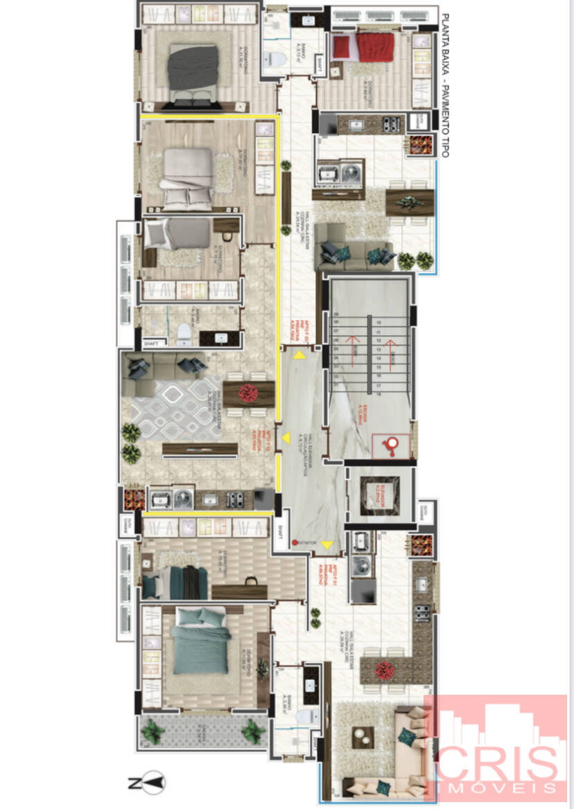 Apartamento à venda com 2 quartos, 66m² - Foto 2